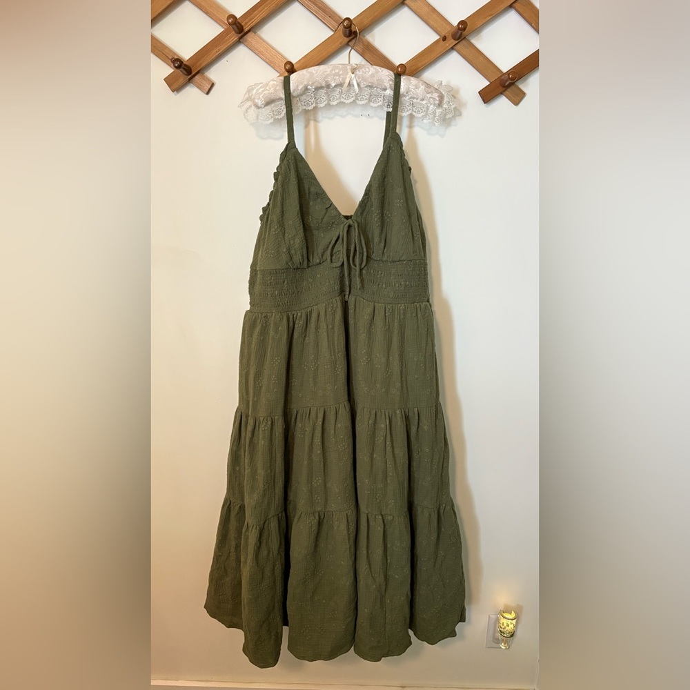 Torrid Green Ruffled Tiered Maxi Sundress